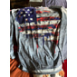 4 de julio de 2026 250° Día de los Caídos camiseta de manga larga de cuello redondo gráfica patriótica vintage desgastada impresión 3D bandera americana bandera nacional veterano camiseta de manga