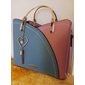 marinblå och rosa handväska för kvinnor med charm med hjärttofs – elegant crossbody och tygväska i konstläder för dagligt bruk