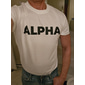 تي شيرت جرافيكي رجالي ألفا لصالة الألعاب الرياضية والتمارين - قصير الأكمام رياضي