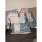 Miesten Skottiruutukuvio Faux Patchwork kuvio Henley-paita Vohveli T-paita Pitkähihainen 3D-tulostus Suunnittelija Retro / vintage Vapaa-aika Urheilu ja ulkoilu Pyhäpäivä Festivaali 봄 & Syksy Sininen