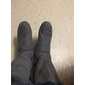 Botas de invierno de gamuza negra para mujer con forro de piel sintética y cremallera lateral: botas de media pantorrilla cálidas y elegantes para clima frío