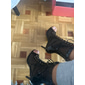 bottes de danse à lacets en similicuir verni noir pour femmes, chaussures de performance à talons hauts et à bout ouvert pour la danse latine, la salsa et la danse de salon