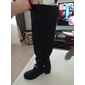Kniehohe Westernreitstiefel für Damen mit Schnallenriemen – Overknee-Stiefel aus Kunstleder im Vintage-Stil für die Freizeit und den Outdoor-Bereich