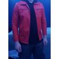 Voor heren Jas van imitatieleer Overgangsjack Bikerjack Rood leren jack Feest Casual / Dagelijks Thermisch Warm Winddicht Trim van imitatiebont Herfst Heldere kleur Punkmode Revers Normaal