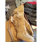 Femmes Bottes Bottes de Cowboy Chaussures en Daim Grande Taille Extérieur Quotidien Couleur Unie Cuissardes Gland Talon Compensé Talon Caché Bout Rond Élégant Bohème ancien Marche Faux daim À lacets