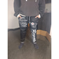 Herren Jogginghose Trainingshose Jogginghose Jogger Hose Hosen Jogginghosen Tasche Kordelzug Elastische Taille Farbblock Buchstabe Outdoor Täglich Modisch Casual / sportlich Schwarz mit Grau Schwarz