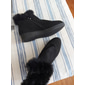 bottines noires pour femmes avec bordure en fausse fourrure - design élégant, coupe confortable, doublure chaude, parfaites pour les sorties décontractées d'hiver et au quotidien