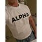 تي شيرت جرافيكي رجالي ألفا لصالة الألعاب الرياضية والتمارين - قصير الأكمام رياضي