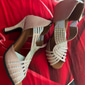 Femme Chaussures Latines Danse de Salon Danse carrée Collections de fêtes Mode Fête / Soirée Strass Talon Bobine Bout ouvert Fermeture Adulte Noir Argent Rose