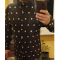 Herren Hemd Sommerhemd Freizeithemd Knopfhemd Blau Schwarz Weiß Rosa Langarm Tupfen Revers Urlaub Täglich Bekleidung Mode Lässig Bequem