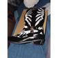 Botas vaqueras góticas para hombre: botas vaqueras de piel sintética de serpiente negras y plateadas con diseño de corte de llama y tacón de metal para eventos de rock, motociclistas y fiestas