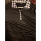 Herren Poloshirts Viertel-Reißverschluss-Poloshirt Urlaub Arbeit Revers Langarm Mode Bequem Farbblock Karo Reißverschluss Frühling & Herbst Normale Passform Schwarz Orange Poloshirts