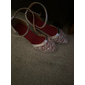 chaussures de danse en maille argentée pour femmes – talons bas pour salle de bal latine avec bride à la cheville pour mariages et événements spéciaux
