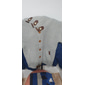Per uomo Totem Camicia Camicia con Bottoni Manica Lunga Moda Streetwear Designer All'aperto Casuale Quotidiano Estate Autunno Scollo a V Stampato Bianco Blu Cachi