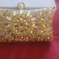 Naisten Kytkin Evening Bag Rannelaukku Kytkinlaukut Polyesteri Juhla Päivittäin Polttarit Tekojalokivi Helmikoristelu Ketjuilla Suuri tilavuus Kevyt Kestävä Yhtenäinen väri Väripalikka Hopea Vaalean