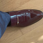 svarte loafers i lakk for menn med metalldekor for formell og fritidsklær