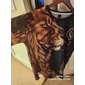 Herr Unisex Tiger Grafiska tryck T-shirt Kortärmad T-shirt 3D-tryck Rund hals Skjorta Sport Ledigt Stor och hög Utomhus Gata Dagligen Svartvit Silver+gyllen Guld + svart Sommar Kläder S M L XL XXL