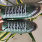 Freizeit-Sneaker für Herren aus hochwertigem Rindsleder – grünes geprägtes Schnürdesign mit schwarzen Akzenten, bequem und langlebig