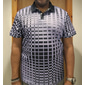 Herr Geometrisk Våffelpikétröjor Golftröja Kortärmad Polotröjor Skjortor med krage Business Casual Arbetskläder Högtidskläder Festivalkläder 3D-utskrift Knappar Blå Blågrön Vit