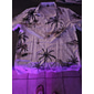 Homme Cocotier Plantes tropicales Chemise Chemise hawaïenne Chemise Aloha Manche Courte Chemise Col rabattu Mode Hawaïen Design Extérieur Plein Air Casual Jaune clair Blanche Jaune Print S M L