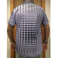 Herr Geometrisk Våffelpikétröjor Golftröja Kortärmad Polotröjor Skjortor med krage Business Casual Arbetskläder Högtidskläder Festivalkläder 3D-utskrift Knappar Blå Blågrön Vit