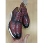 chaussures décontractées à lacets en cuir motif crocodile pour hommes - baskets Oxford confortables pour un usage quotidien
