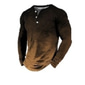 Herr Henleytröja T-shirts Vintage skjorta Mode Designer Bekväm Skjorta Grafisk Lutning Långärmad Skjorta Blå Röd Brun Utomhus Ledigt Dagligen Henley Vår & Höst Kläder 3D-tryck S M L XL 2XL 3XL