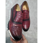 chaussures décontractées à lacets en cuir motif crocodile pour hommes - baskets Oxford confortables pour un usage quotidien