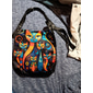 Artistic Cat Print Crossbody Bag – Vibrant Abstract Design Women's Shoulder Bag for Daily Use and Gifting