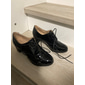 Women's Navy Blue Patent Leather Oxford Shoes – Chunky Heel Brogue Lace-Up Dress Shoes for Office, Vintage Style & Formal Occasions