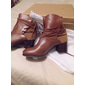 botine de damă maro western cu dantelă și toc stivuit - stil rustic vintage pentru ținute casual și festivaluri