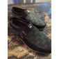 mocassini casual slip-on da uomo – scarpe traspiranti con fantasia nera e grigia con fibbia in metallo, comode e leggere per l'uso quotidiano