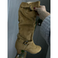 Damskie Botki Luźne buty Na zewnątrz Codzienny Jednokolorowe Buty do połowy łydki Klamra Szpilka Okrągły palec u nogi Codzienny Sztuczny zamsz Zamek Jasnobrązowy Czarny Brązowy