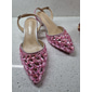 Escarpins roses à bout pointu et talon bas ornés de strass pour femme – chaussures élégantes pour mariage, demoiselle d'honneur et soirée