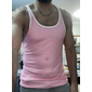 Hombre Camiseta sin mangas Top de punto acanalado Camisa de batidor de esposas Sin Mangas Cuello Barco Verano Bloque de color Tira de pozo Moda Design Músculo Exterior Noche Gimnasia Negro Blanco Rosa