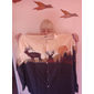 Voor heren Koe Overhemd Westers overhemd Cowboyshirt Lange mouw Vintage Western stijl Buiten Straat Casual / Dagelijks Herfst winter Strijkijzer Knop Afdrukken Blauw khaki