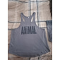 Hombre Letra Camiseta sin mangas Top Camisetas Interiores Camisetas sin mangas con espalda cruzada Sin Mangas Camiseta Escote en U Camisa Moda Músculo Ejercicio Vacaciones Deporte Diario Blanco