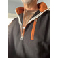 Herren T Shirt Waffelstrick T-Shirt T-Shirt Langarmshirt Langarm Viertelreißverschluss Frühling & Herbst Farbblock Mode Designer Basic Patchwork Reißverschluss Urlaub Straße Ausgehen Schwarz