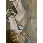 sandales à talons aiguilles ornées de strass pour femmes avec bride à la cheville - chaussures de mariage étincelantes