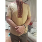 Bărbați Tricou Tricouri Manșon scurt Guler Vară Bloc Culoare Epocă Modă Cu Șiret Imprimeu Casual Zilnic Sport Maro Închis Drak Gray Albastru piscină Top tricou pentru bărbați