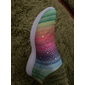 Damen-Sneaker zum Hineinschlüpfen in Regenbogenfarben – farbenfrohe Sportschuhe aus Strick mit Strassverzierungen für die Freizeit und zum Spazierengehen