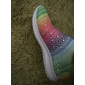 Damen-Sneaker zum Hineinschlüpfen in Regenbogenfarben – farbenfrohe Sportschuhe aus Strick mit Strassverzierungen für die Freizeit und zum Spazierengehen