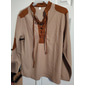 Per uomo Maglietta Maglietta a Maglia Waffle Camicia a Maniche Lunghe Manica Lunga Colletto Mao Primavera & Autunno Blocco di colori Moda Designer Essenziale Allacciato Patchwork Vacanza Streetwear