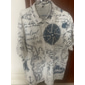 Homme Ancre Vintage Boussole Chemise Chemise Boutonnée Manche Courte ancien Mode Designer Occasionnel Extérieur Été Printemps Col Rabattu Imprimé Bleu Noir Blanche Jaune Gris