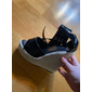 női fekete lakkbőr espadrille ékszandál fűzős bokapánttal - elegáns platformcipő nyári bulikra és hétköznapi viseletre