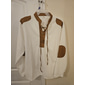 Per uomo Maglietta Maglietta a Maglia Waffle Camicia a Maniche Lunghe Manica Lunga Colletto Mao Primavera & Autunno Blocco di colori Moda Designer Essenziale Allacciato Patchwork Vacanza Streetwear
