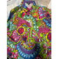 Homme Fleuri Illusion d'optique Chemise Chemise Boutonnée manche longue Artistique Tenue quotidienne Sortir Automne & Hiver Col Rabattu Imprimé Boutonné Bleu Jaune Bleu Roi Violet Orange