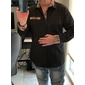 Herren Hemd Kleidhemd Knopfhemd Schwarz Weiß Rosa Marineblau Langarm Farbblock Revers Täglich Urlaub Fronttasche Bekleidung Mode Lässig Bequem