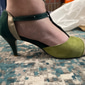 Femmes Chaussures à Talons Escarpins Sandales Mary Jane Grande Taille Quotidien Extérieur Travail Bloc de Couleur Nœud Stiletto Bout Rond Élégant ancien Mode Marche Faux daim Boucle Lanière en T Vert