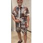 Men's Floral Geometric Pattern Ethnic 2pcs Shirts Sets Summer Hawaiian Shirt Short Sleeve Short Pants Turndown Vacation Hawaiian Outdoor Hawaiian Holiday Pocket Buttons Print Summer All Seasons